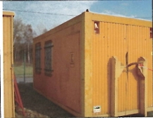 Büro- & Magazincontainer mit Regaleinbauten 6,0m x 2,5m x 2,5m Orange